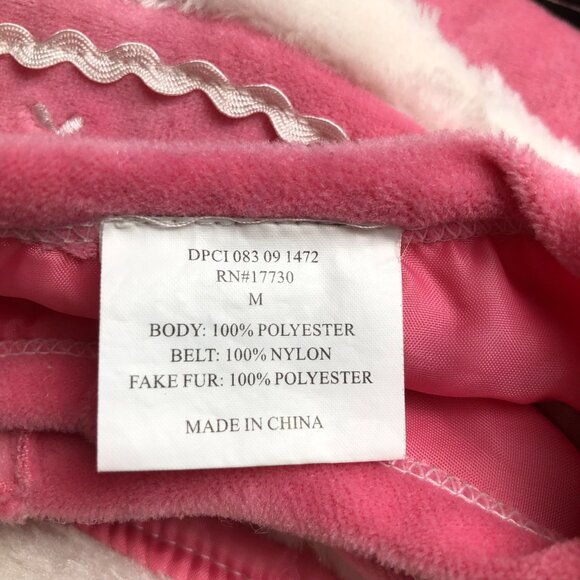 Pet Holiday Pink and White Velvet Dress with Brown Bow - Picture 6 of 8